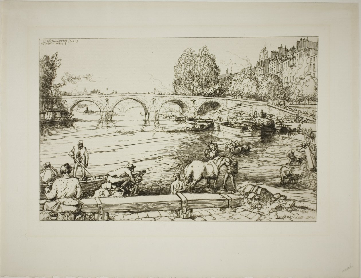 Wodopój przy Pont Marie autorstwa Louis Auguste Lepère