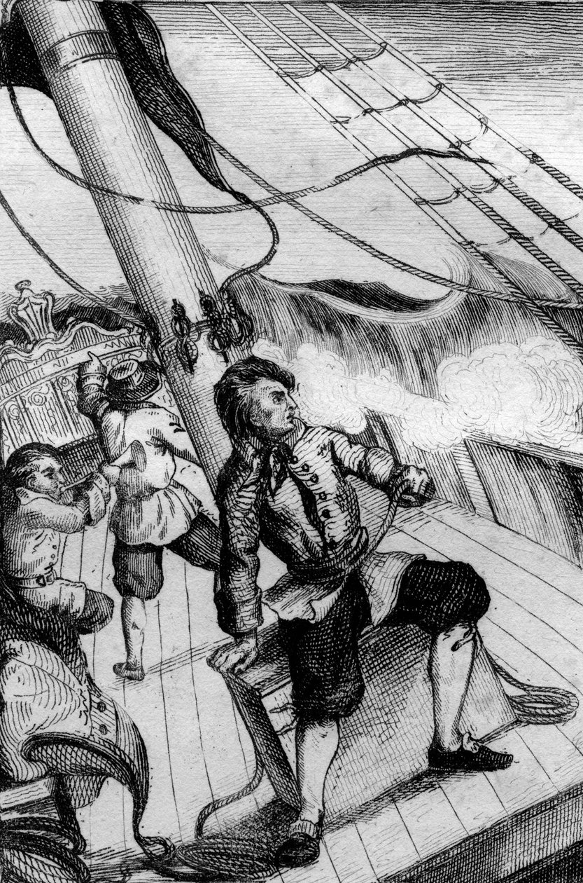 Co minutę spodziewałem się, że zostanę pochłonięty grawerunkiem według rysunku pana de Sainsona do Księgi Daniela Defoe (De foe) „”Robinson Crusoe”” wydanie francuskie z 1837 roku. autorstwa Louis Auguste de Sainson