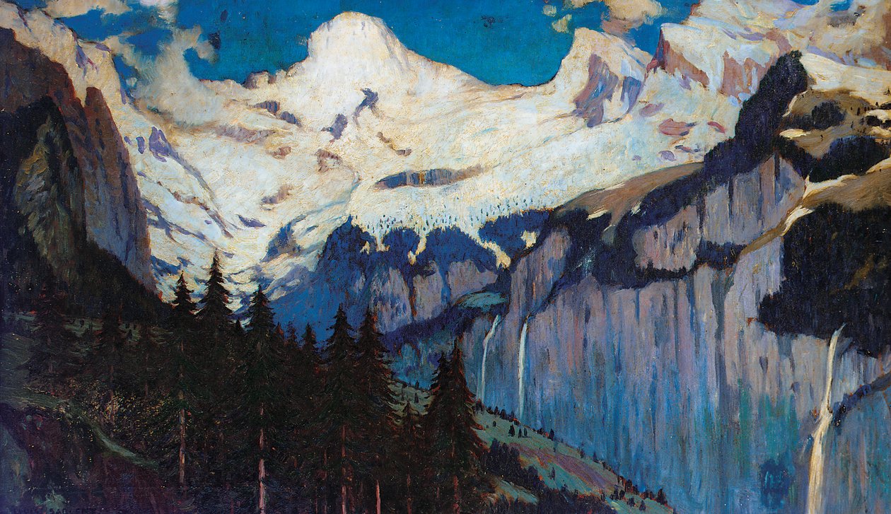 Wieczorny widok z Wengen (olej na płótnie) autorstwa Louis Augustus Sargent