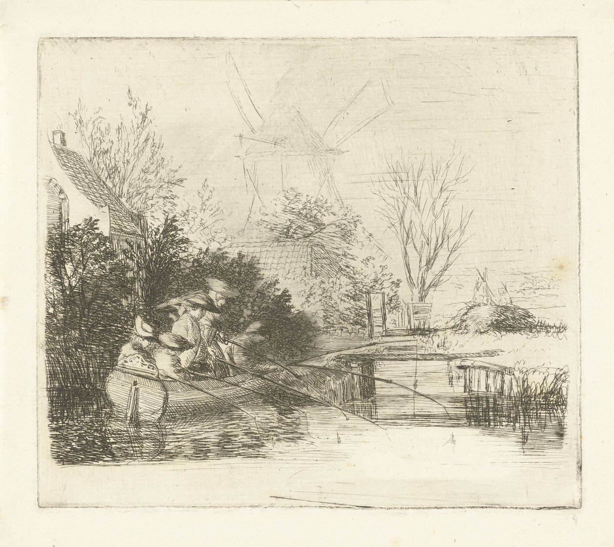Wędkarze nad rzeką autorstwa Louis Bernard Coclers