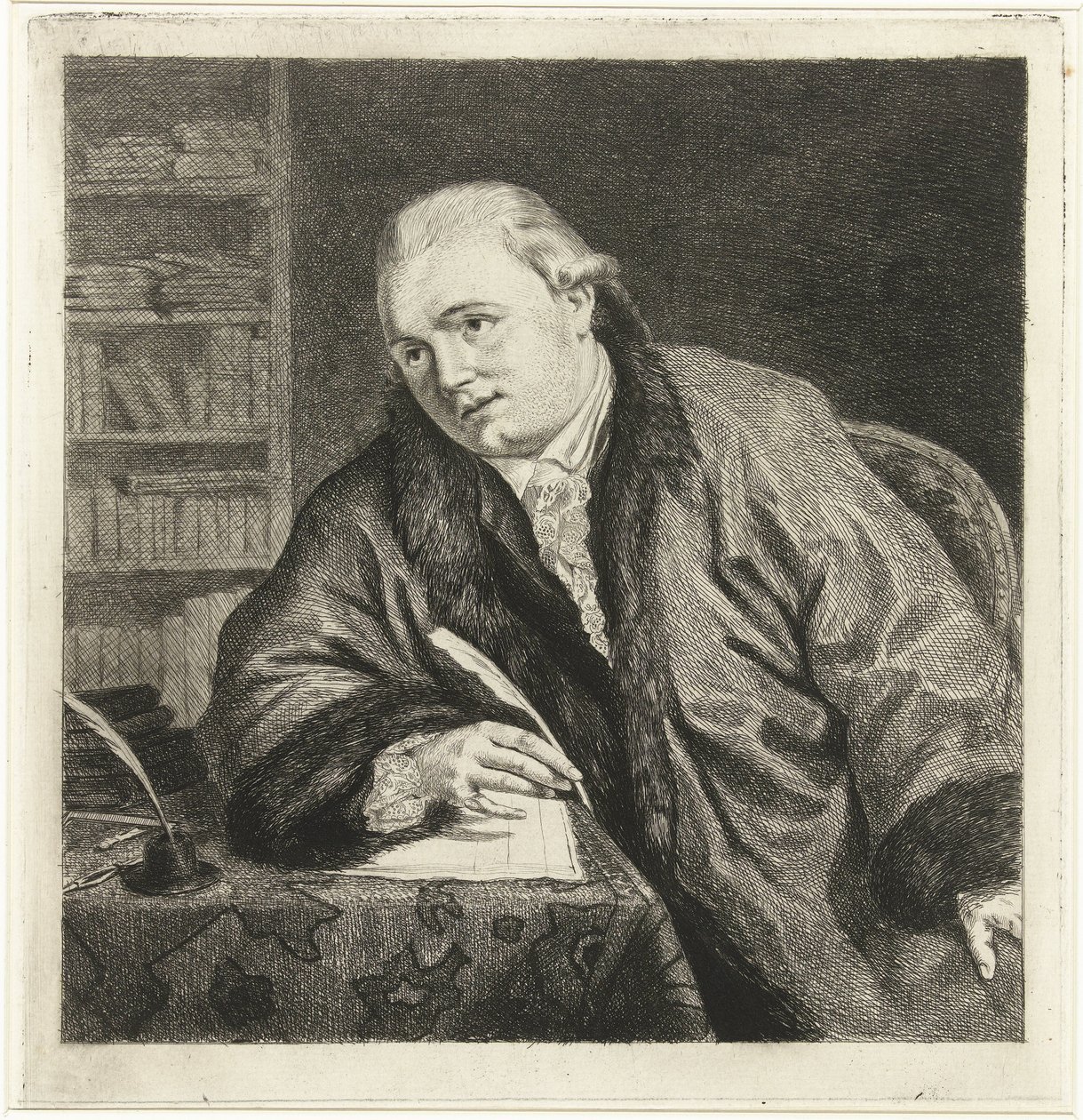 Portret kompozytora i rytownika Johan Antoni Kauclitz Colizzi autorstwa Louis Bernard Coclers