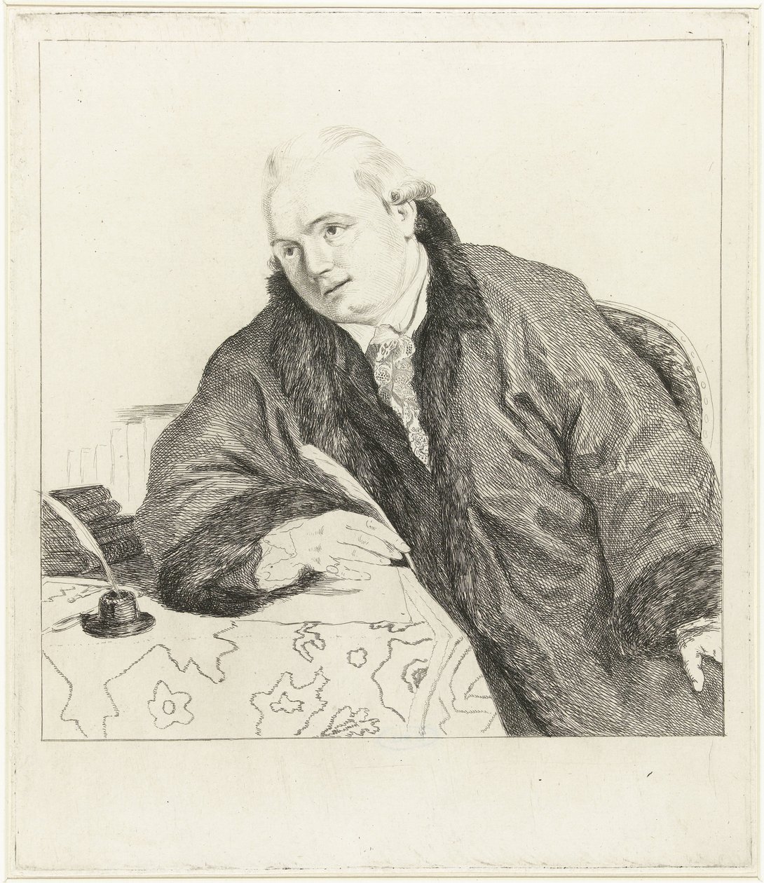 Portret kompozytora i rytownika Johan Antoni Kauclitz Colizzi autorstwa Louis Bernard Coclers