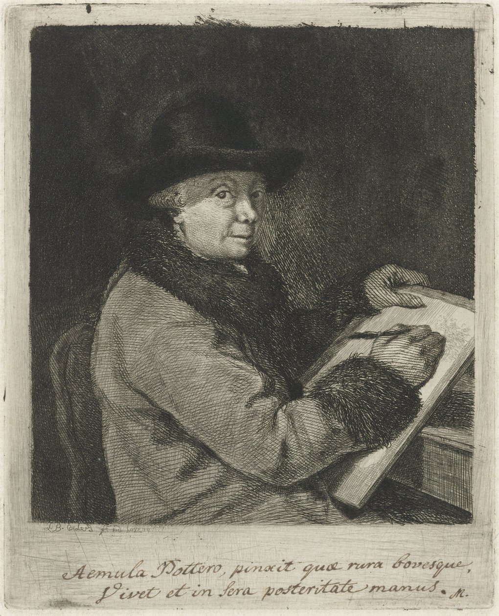 Portret artysty Johannesa Jansona, rysunek autorstwa Louis Bernard Coclers