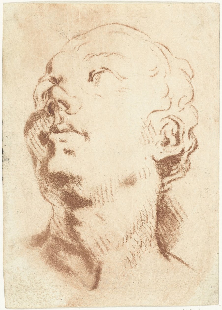 Arkusz do nauki z głową, patrząc w górę autorstwa Louis Bernard Coclers