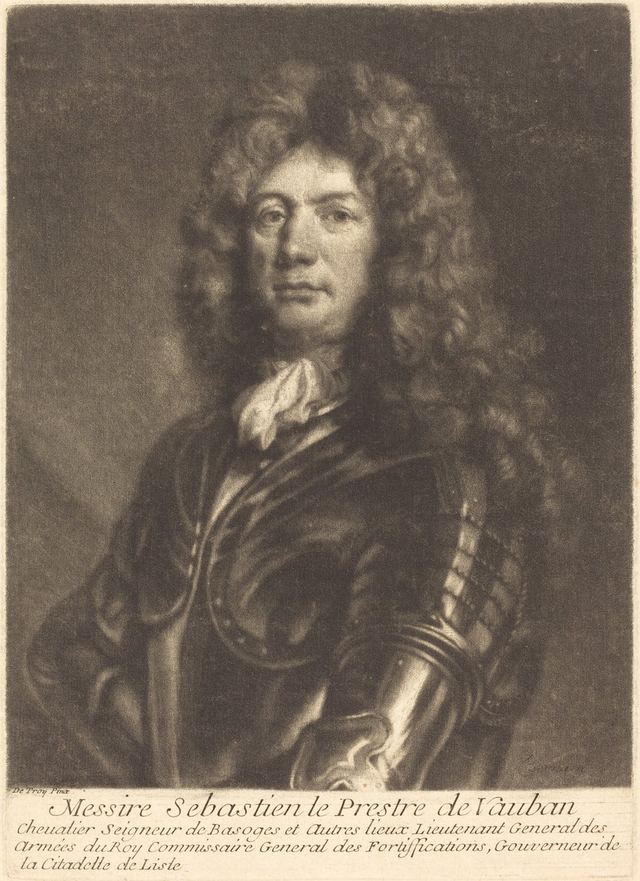 Portret M. Sebastiena Le Prestre autorstwa Vaubana autorstwa Louis Bernard after François de Troy