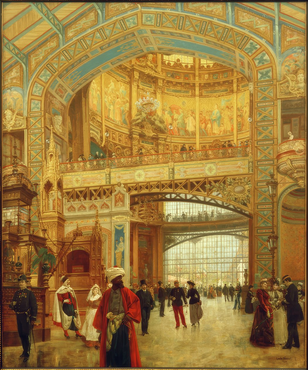 Centralna kopuła hali maszyn na Targach Światowych 1889 autorstwa Louis Beroud