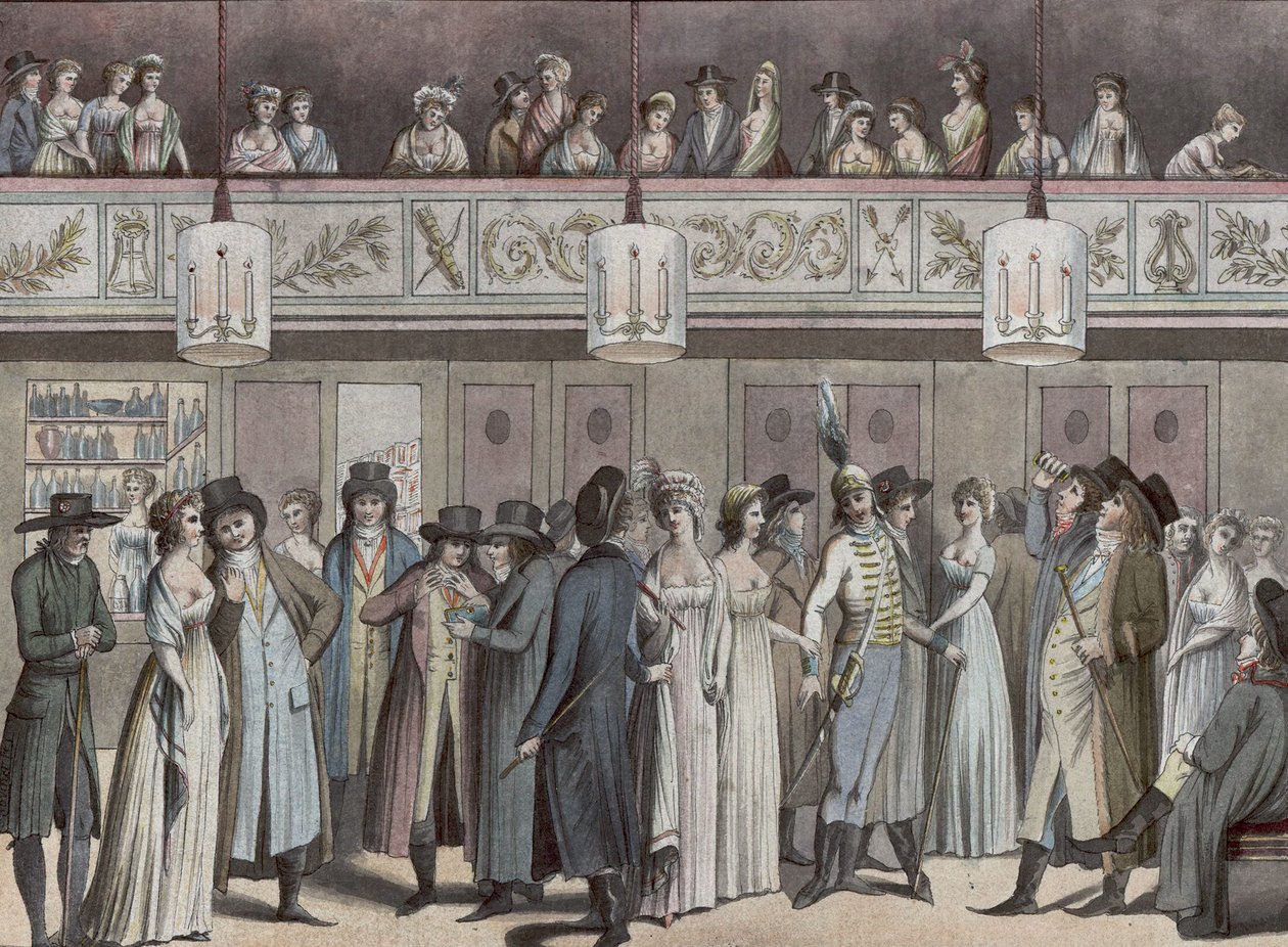 Foyer du Théâtre Montansier w Palais-Royal). Kolekcja Destailleur Hippolyte (1822-1893) autorstwa Louis Binet