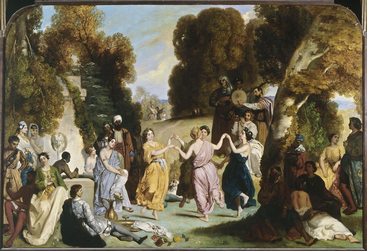 Taniec muz, między 1846 a 1851 (olej na płótnie) autorstwa Louis Boulanger