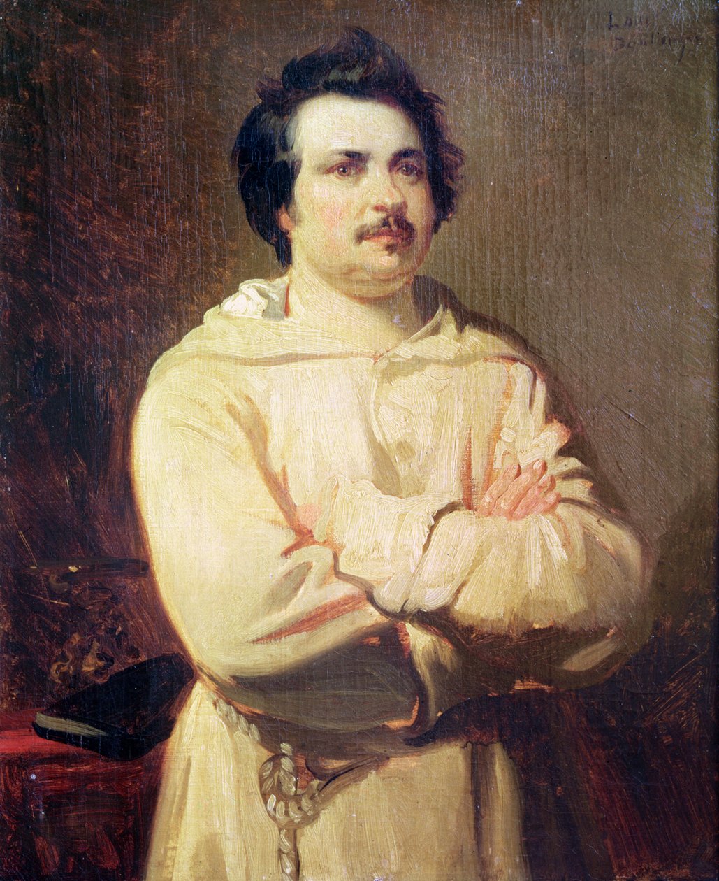 Honore de Balzac (1799-1850) w Habicie mnicha, 1829 autorstwa Louis Boulanger