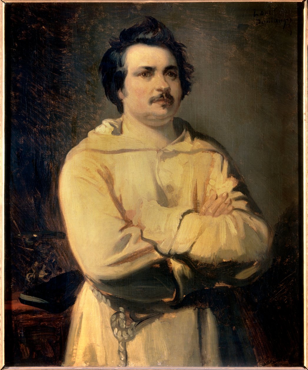 Portret Honore de Balzac (1799-1850) Obraz Louisa Boulangera (1806-1867) XIX wiek. Wieże. Muzeum Sztuk Pięknych autorstwa Louis Boulanger