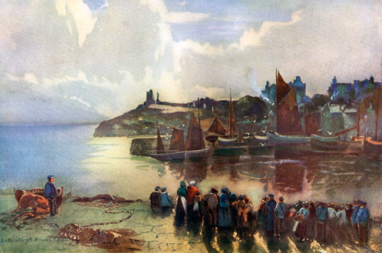 Zamek i port Tenby, Pembrokeshire, Walia, 1924-1926 autorstwa Louis Burleigh Bruhl