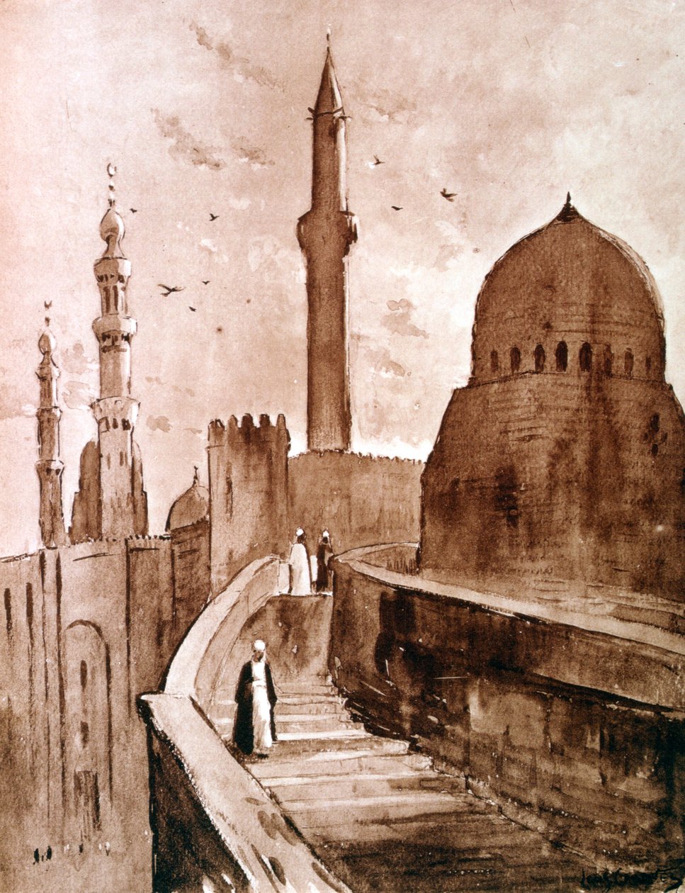 Cytadela o wschodzie słońca, Kair, Egipt, 1928 autorstwa Louis Cabanes