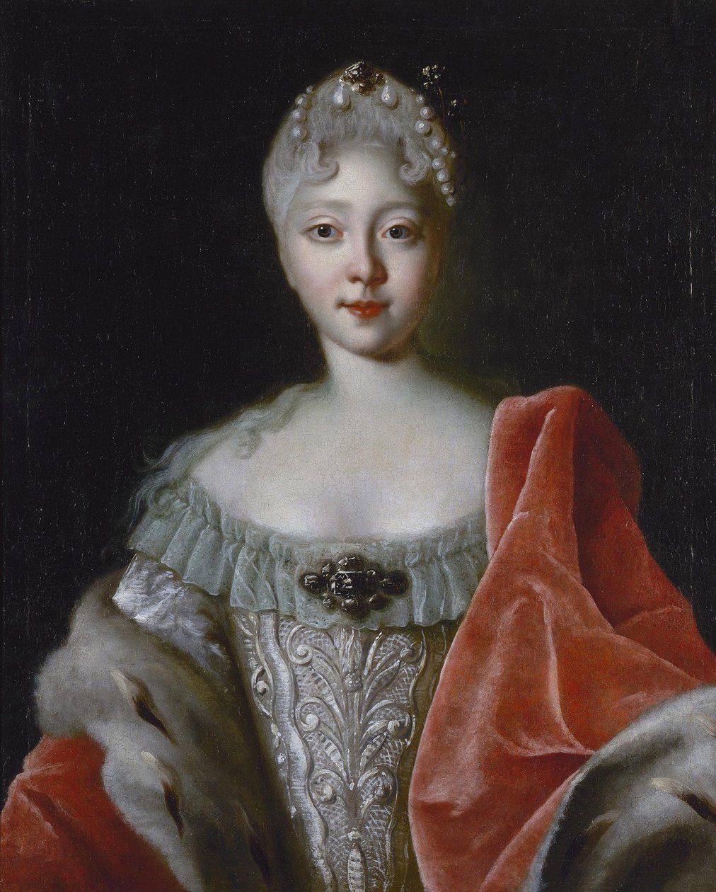 Elisabeth Ire (imperatrice de Russie) - Portret wielkiej księżnej Elżbiety Pietrownej (1709-1761) par Caravaque, Louis (1684-1754). Olej na płótnie, format : 78x63, koniec lat 20. XVIII wieku, Państwowy Ermitaż, Petersburg autorstwa Louis Caravaque