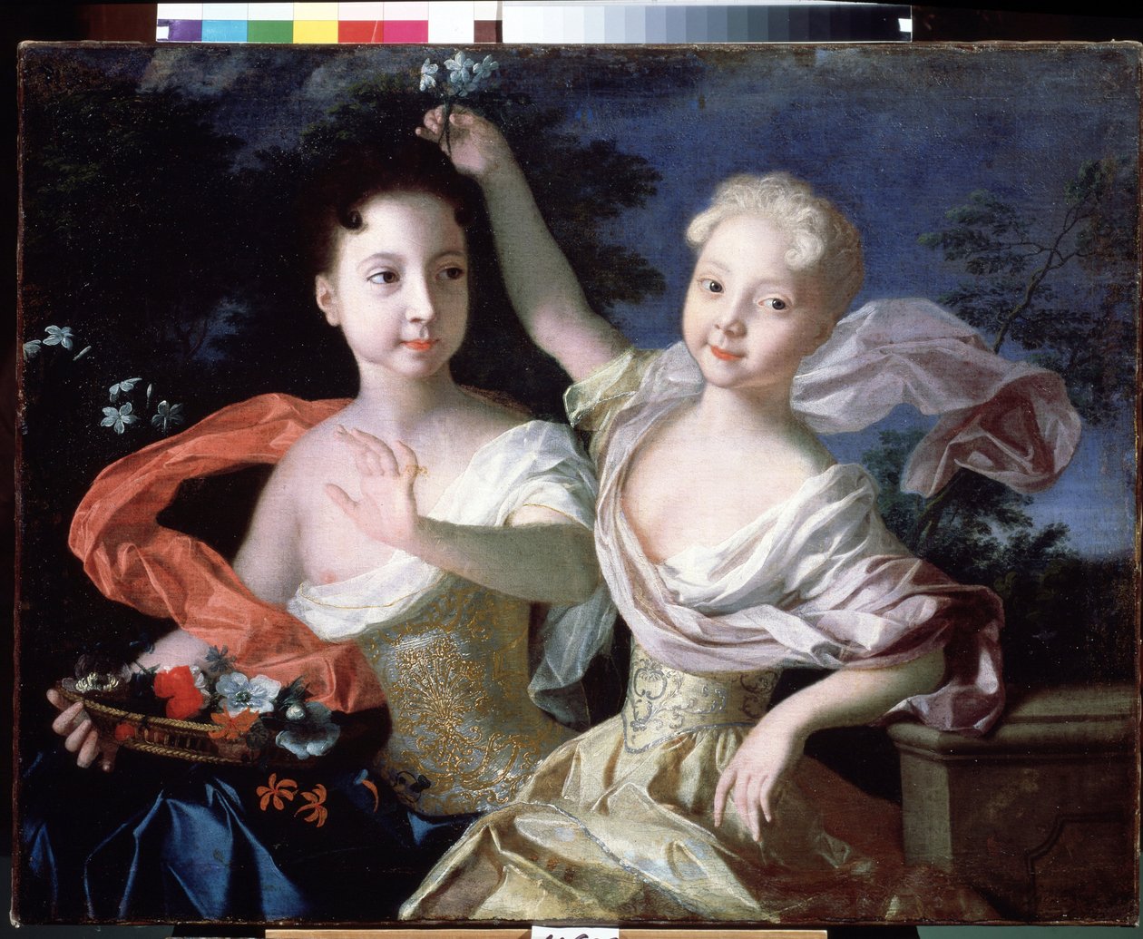 „„Portret wielkich księżnych Anny Pietrownej (1708-1728) i Elżbiety Pietrownej (1709-1761) (która będzie cesarzową Rosji pod imieniem Elżbieta I). Obraz Louisa Caravaque (1684-1754) 1717 Państwowe Muzeum Rosyjskie Sankt Petersburg autorstwa Louis Caravaque