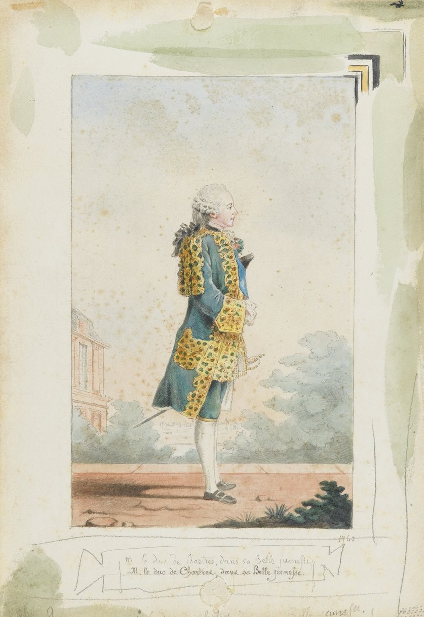 Ludwik Filip II, książę Chartres 1747-1793, 1760 autorstwa Louis Carrogis dit Carmontelle