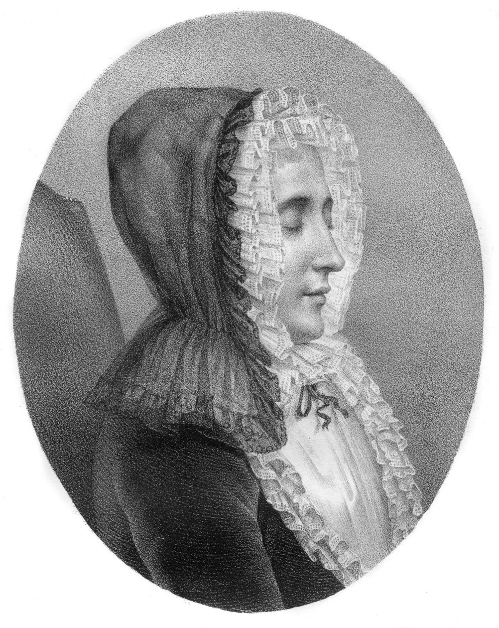 Madame du Deffand - Marie de Vichy-Chamrond (lub Champrond), Marquise du Deffand - 1697-1780 - grawer autorstwa Carmontelle - autorstwa Louis Carrogis (after) Carmontelle