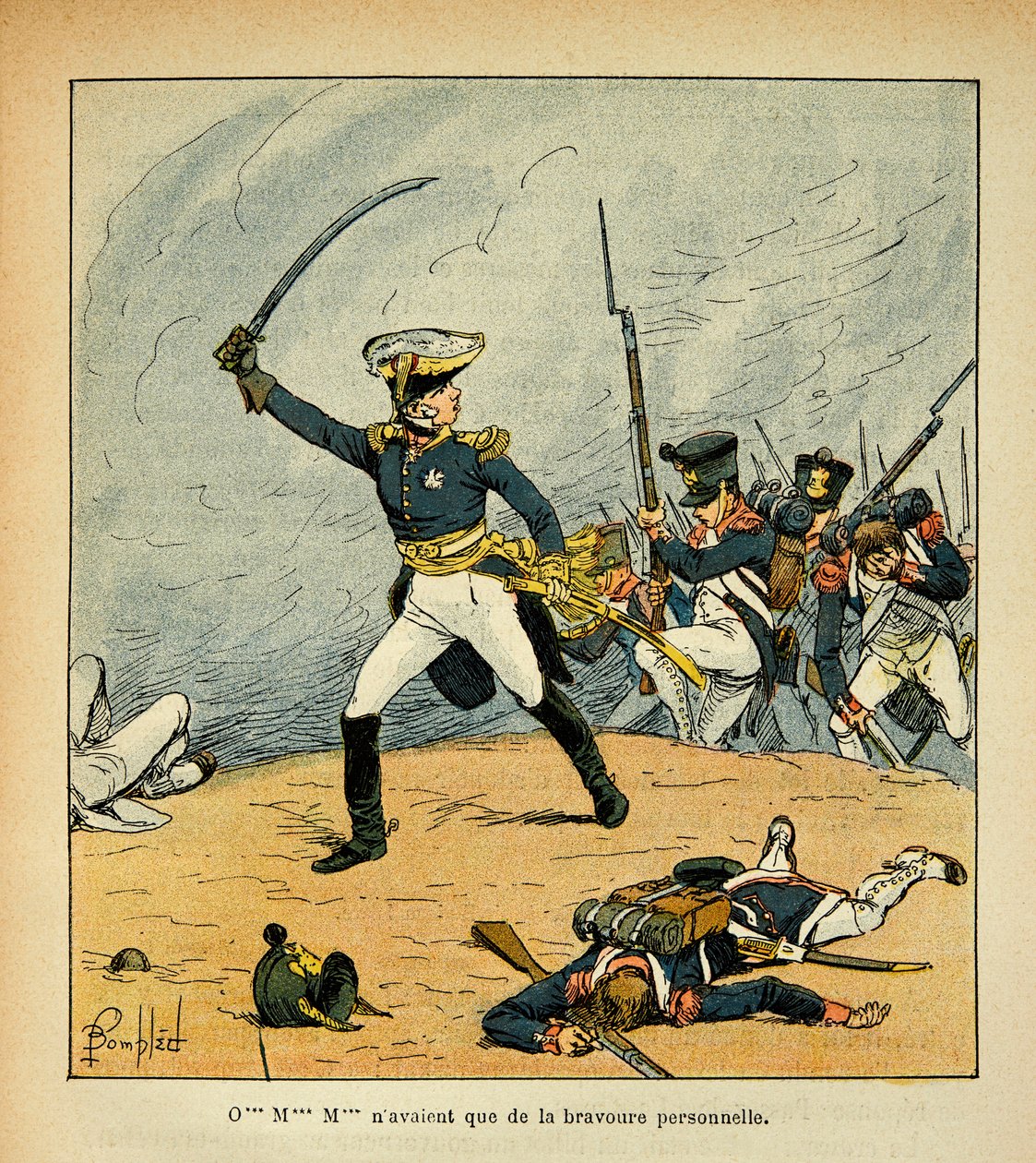 Ilustracja autorstwa Bombled Louis (1862-1927) z książki „Memoriał św. Heleny” hrabiego Emmanuela de Las Cases (1766-1842): A General Charge at the Head of His Troops, Private Collection autorstwa Louis Charles Bombled