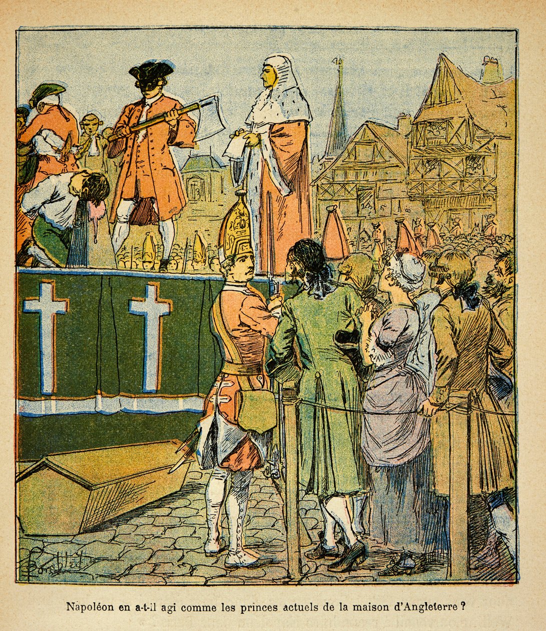 Ilustracja Bombled Louis (1862-1927) z książki „Memoriał św. Heleny” hrabiego Emmanuela de Las Cases (1766-1842): Publiczna egzekucja w Anglii w XVIII wieku, kolekcja prywatna autorstwa Louis Charles Bombled