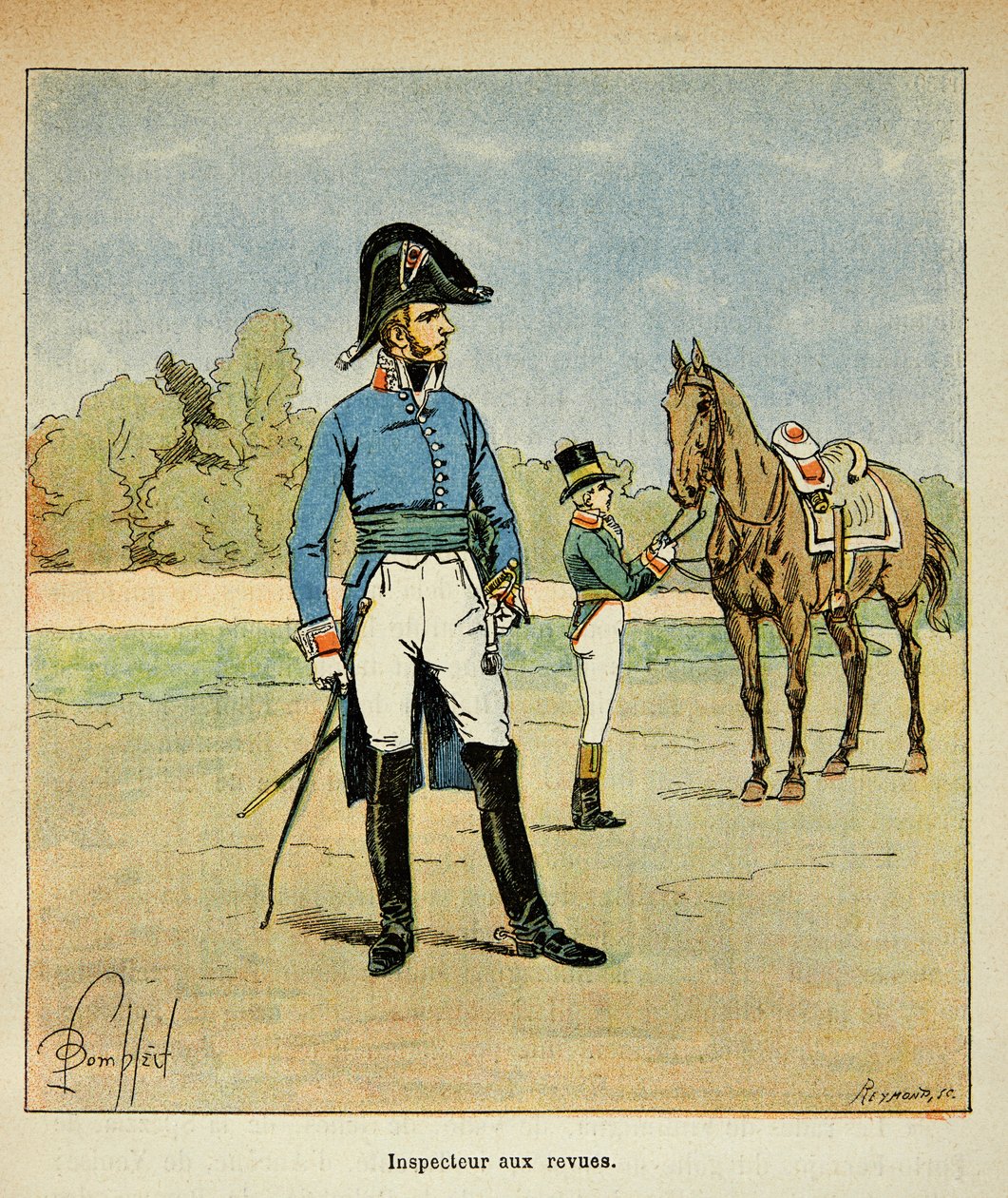 Ilustracja Bombled Louis (1862-1927) z książki „Memoriał św. Heleny” hrabiego Emmanuela de Las Cases (1766-1842): Portret inspektora w czasopismach, zbiory prywatne autorstwa Louis Charles Bombled