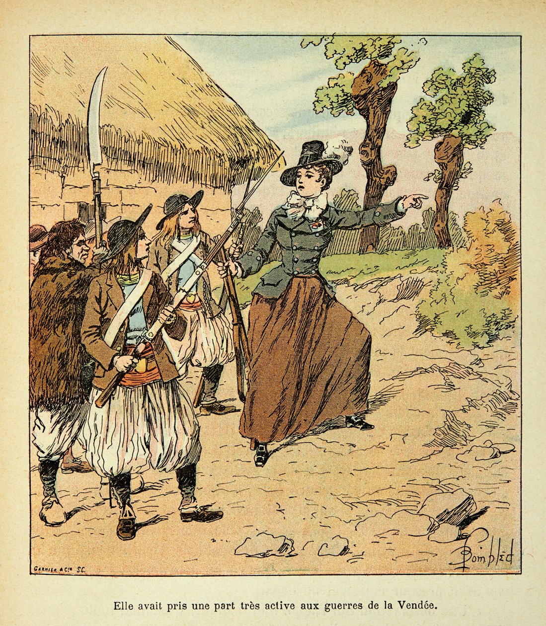 Ilustracja autorstwa Bombled Louis (1862-1927) z książki „The Memorial of Saint Helene” hrabiego Emmanuela de Las Cases (1766-1842): Wojna w Vendee, kolekcja prywatna autorstwa Louis Charles Bombled