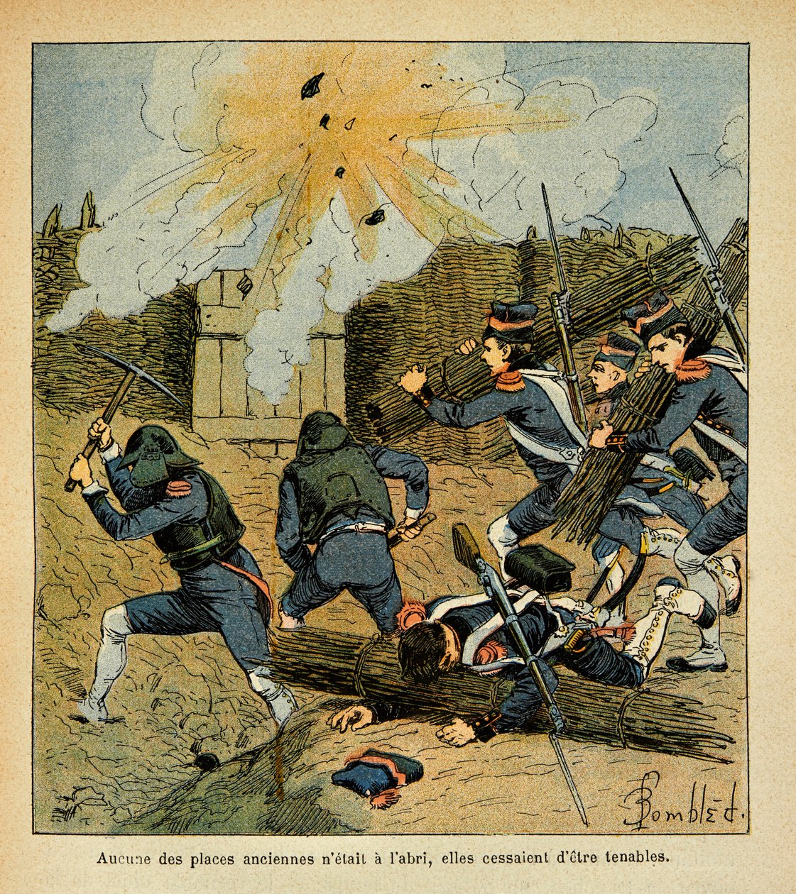 Ilustracja autorstwa Bombled Louis (1862-1927) z książki „The Memorial of Saint Helene” hrabiego Emmanuela de Las Cases (1766-1842): Siege of a City, Private Collection autorstwa Louis Charles Bombled