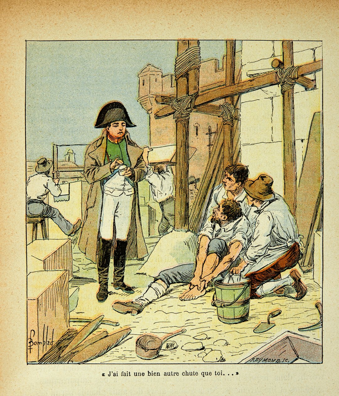 Ilustracja autorstwa Bombled Louisa (1862-1927) z książki hrabiego Emmanuel de Las Cases „Memoriał św. Heleny” (1766-1842): Na wyspie Elba był grób makona zatrudnionego w budynkach zamówionych przez cesarza. Napoleon próbował go pocieszyć, powiedział: autorstwa Louis Charles Bombled