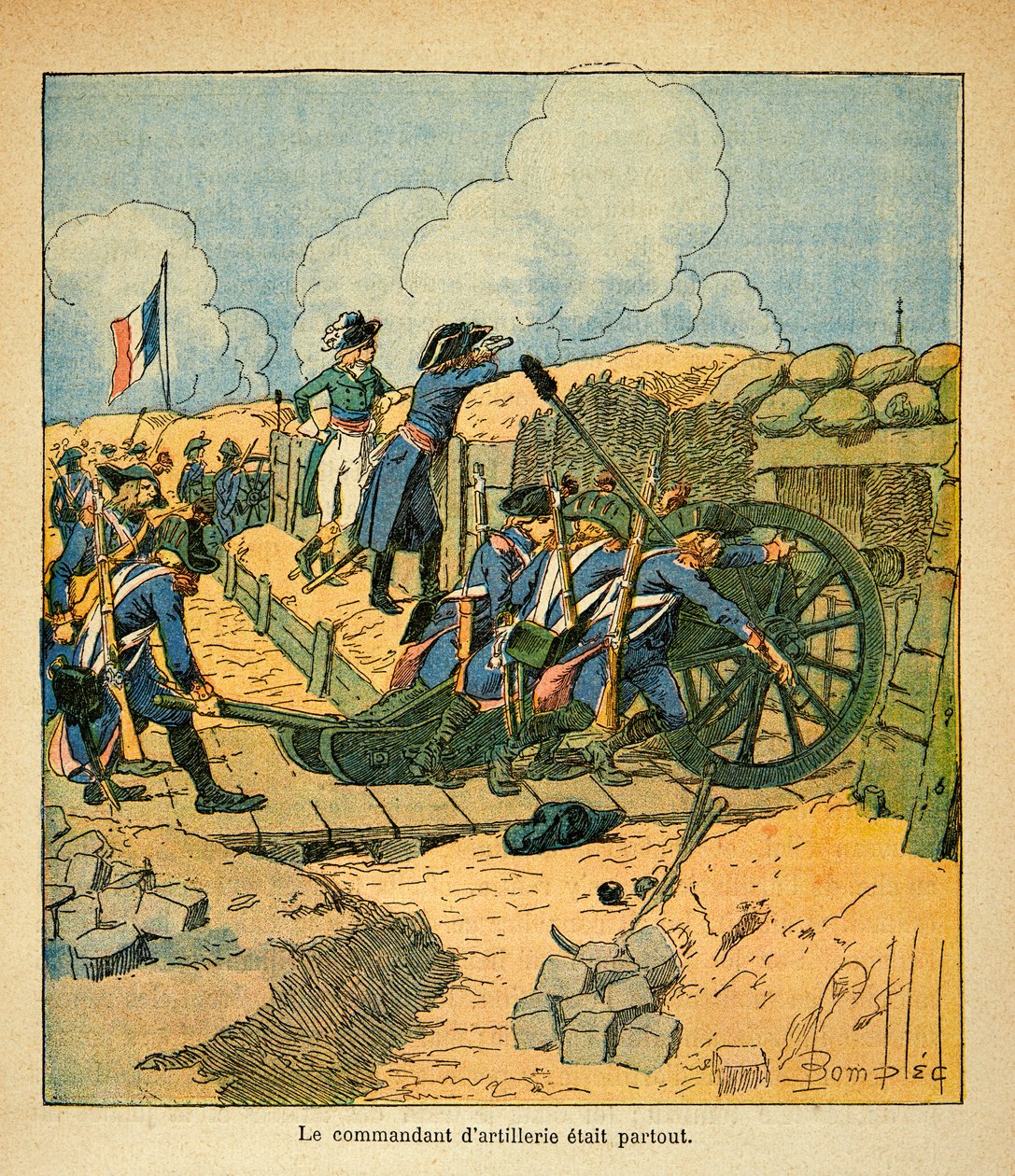 Ilustracja zbombardowanego Louisa (1862-1927) z książki „Memoriał św. Heleny” hrabiego Emmanuela de Las Cases (1766-1842): Napoleon Bonaparte w siedzibie Tulonu w 1793 r., zbiory prywatne autorstwa Louis Charles Bombled