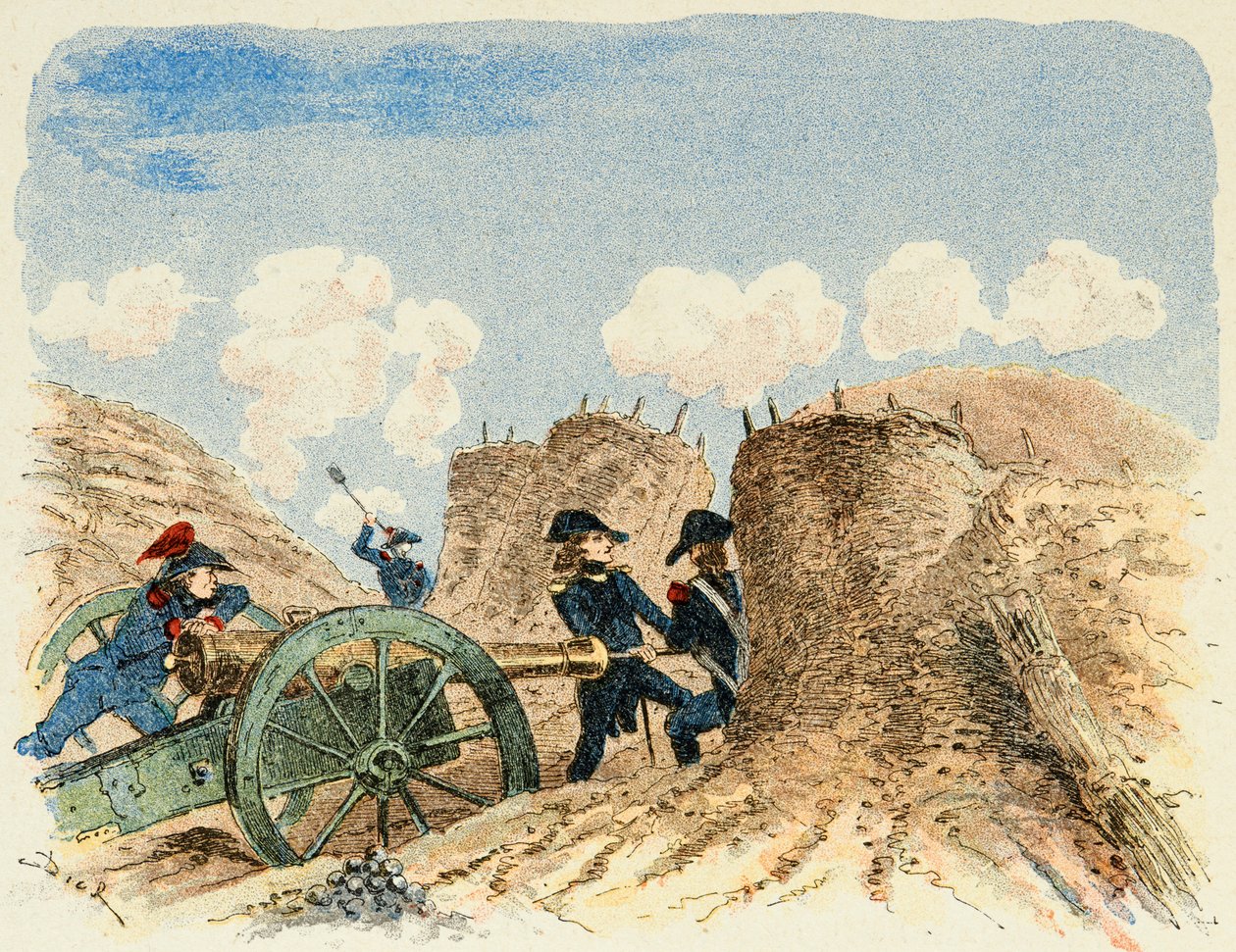 Ilustracja zaczerpnięta z książki „Les heros du Siecle”, anegdotyczne recytacje Dicka de Lonlay i ilustrowane przez Louisa Bombleda (1862-1927) autorstwa Louis Charles Bombled