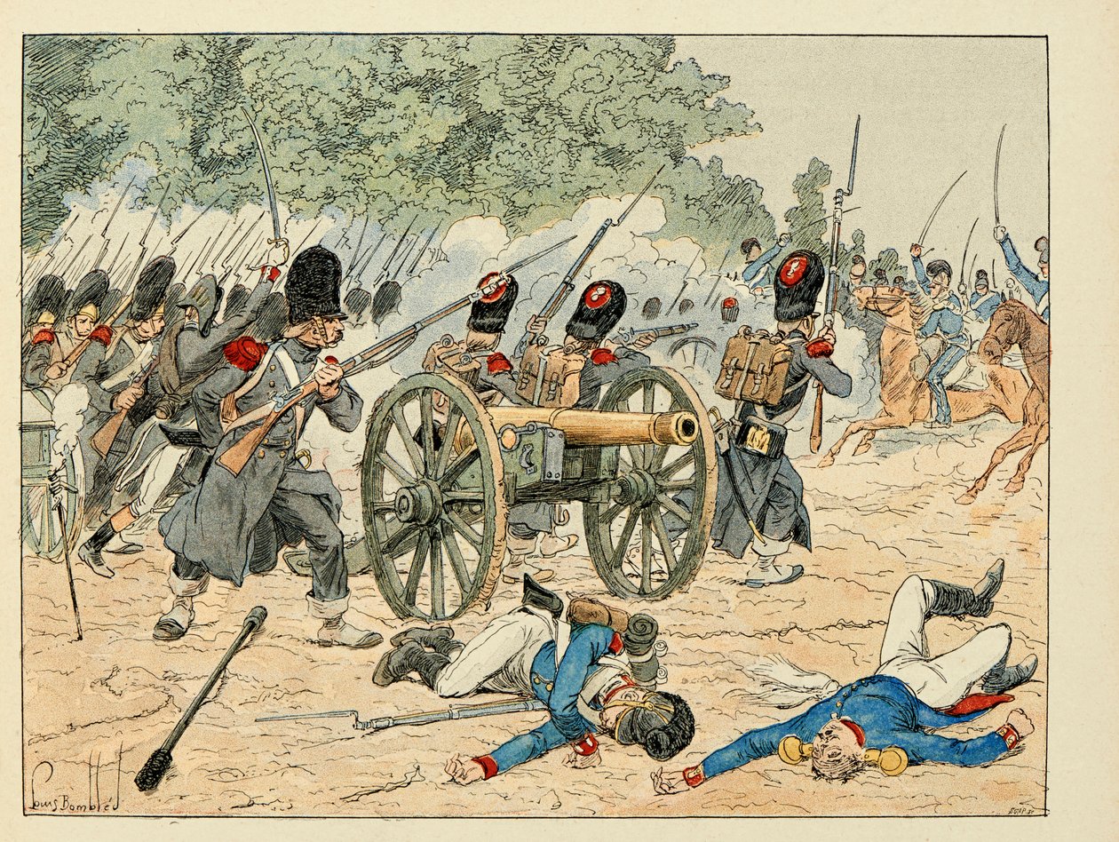 Ilustracja zaczerpnięta z książki „Bohaterowie Siecle”, anegdotyczne recytacje Dicka de Lonlay i zilustrowane przez Louisa Bombleda (1862-1927) autorstwa Louis Charles Bombled