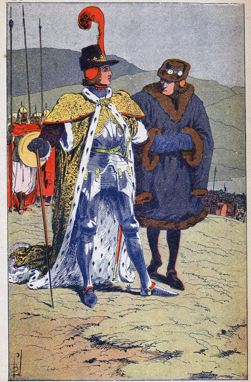 Wywiad z Ludwikiem 11 i królem Henrykiem IV autorstwa Louis Charles Bombled