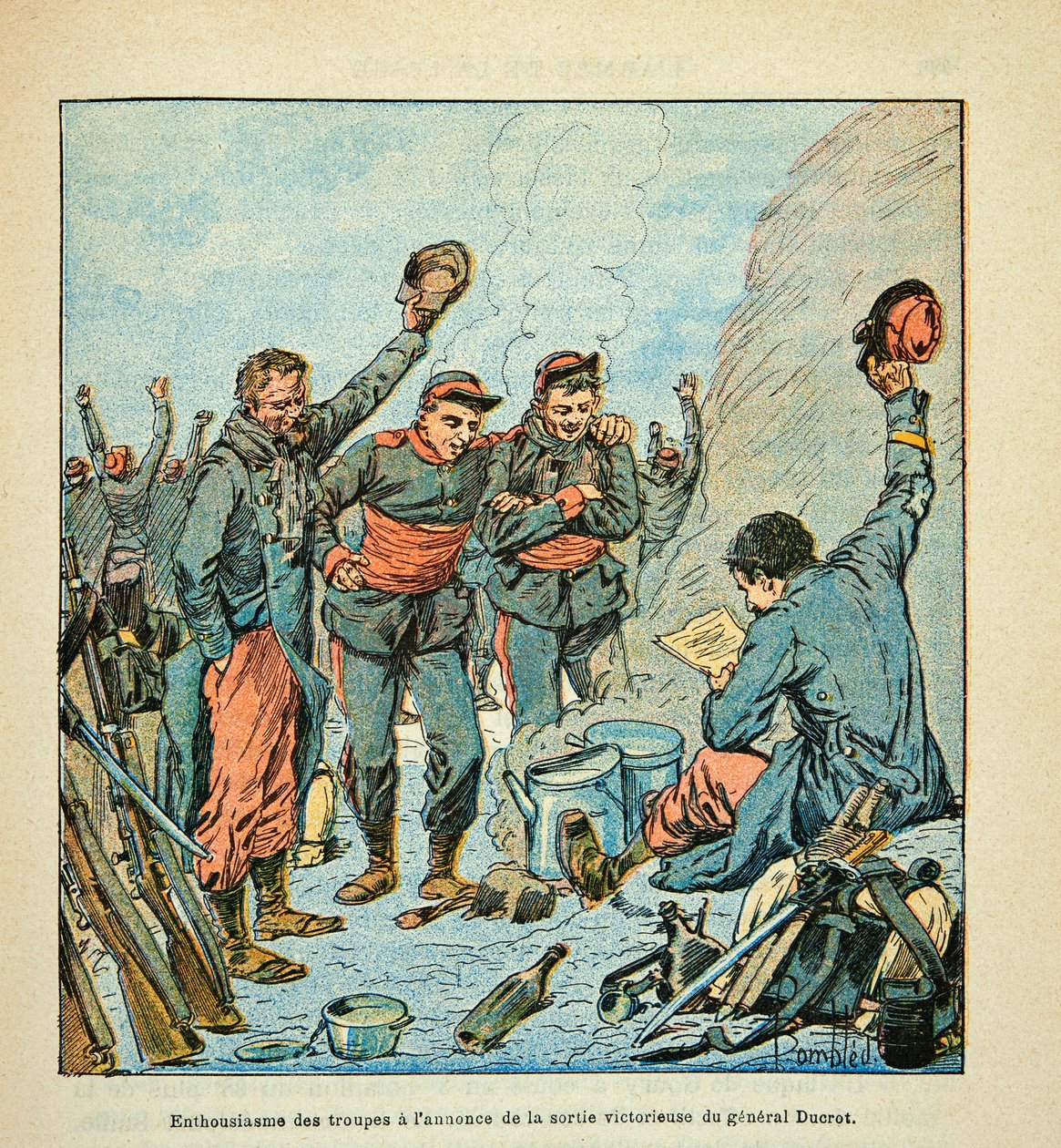 Armia Loary Eugeniusza Sergenta, dit Grenest, zilustrowana przez Louisa Bombleda (1862-1927) (Wojna francusko-niemiecka; kampania 1870-1871): wyjście generała Ducrota na autorstwa Louis Charles Bombled