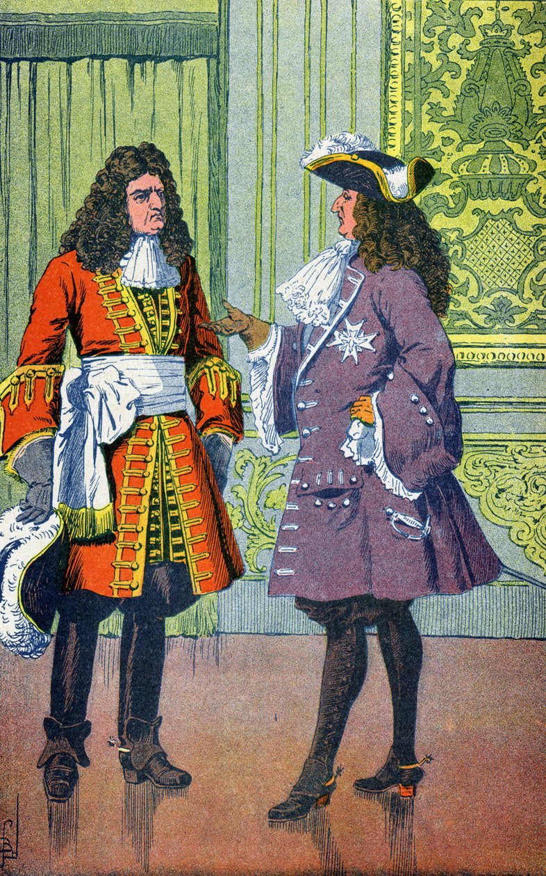 Ludwik XIV i Marechal de Villars autorstwa Louis Charles Bombled