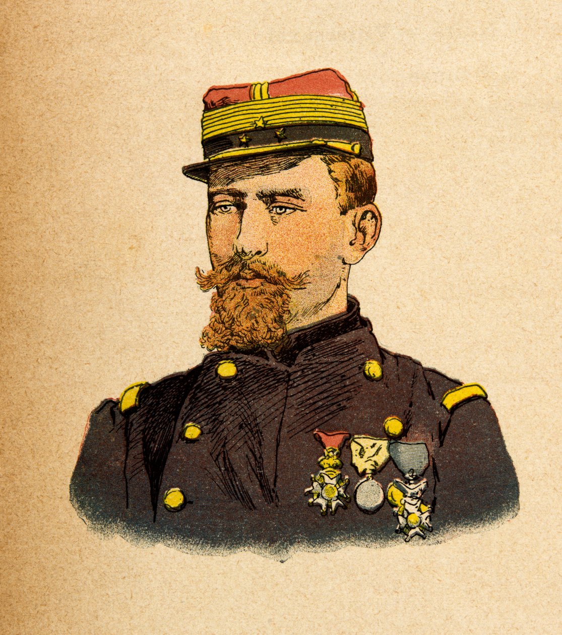 Wschodnia Armia Eugeniusza Sierżanta, znanego jako Grenest, zilustrowana przez Louisa Bombleda (1862-1927) (Wojna francusko-niemiecka; kampania 1870-1871): Portret generała Cremera (1840-1876), zbiory prywatne autorstwa Louis Charles Bombled