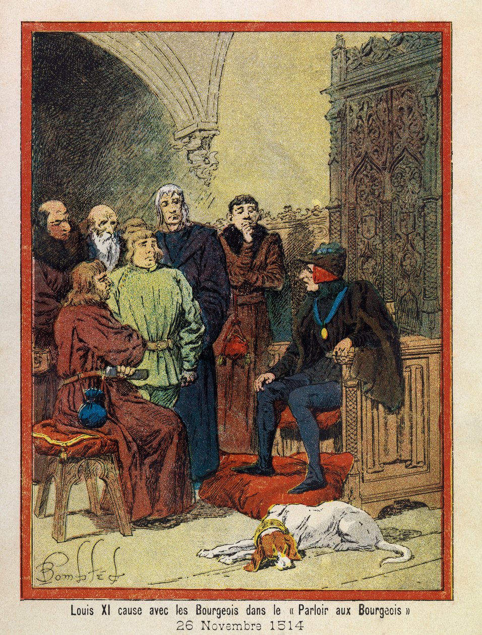 The Grand Journees of the Hotel de Ville de Paris autorstwa A. Mercier, zilustrowane przez Louisa Bombleda (1862-1927): 26 listopada autorstwa Louis Charles Bombled