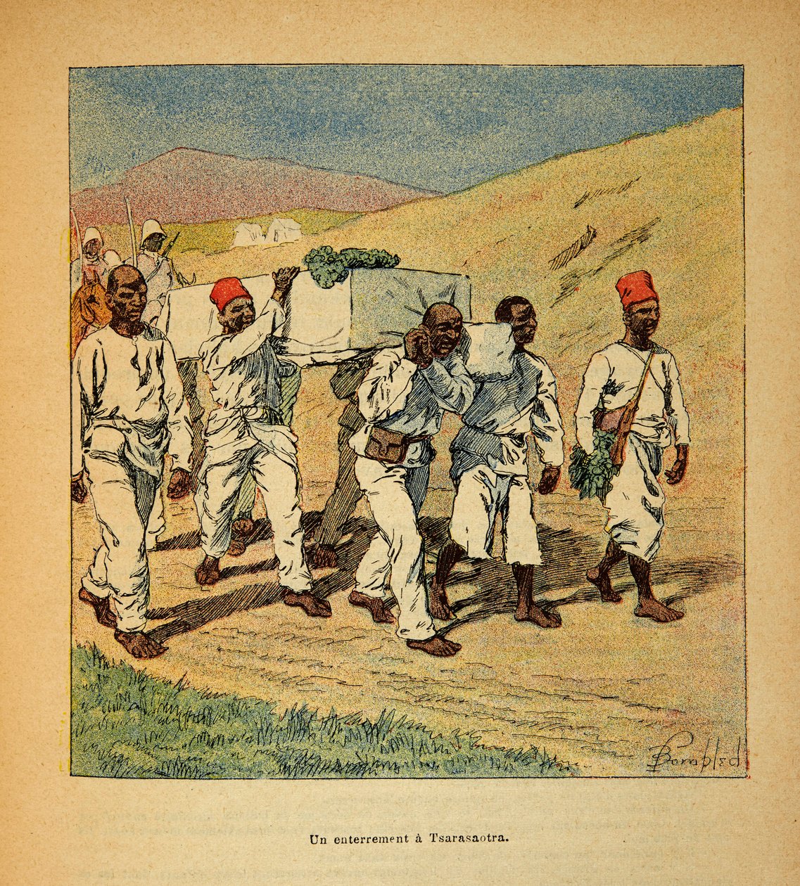 Wojna na Madagaskarze – anegdotyczna historia francuskich ekspedycji z lat 1885-1895 Henri Galli dit Galllichet (1854-1922), ilustracja Louis Bombled (1862-1927): Kolekcja prywatna autorstwa Louis Charles Bombled