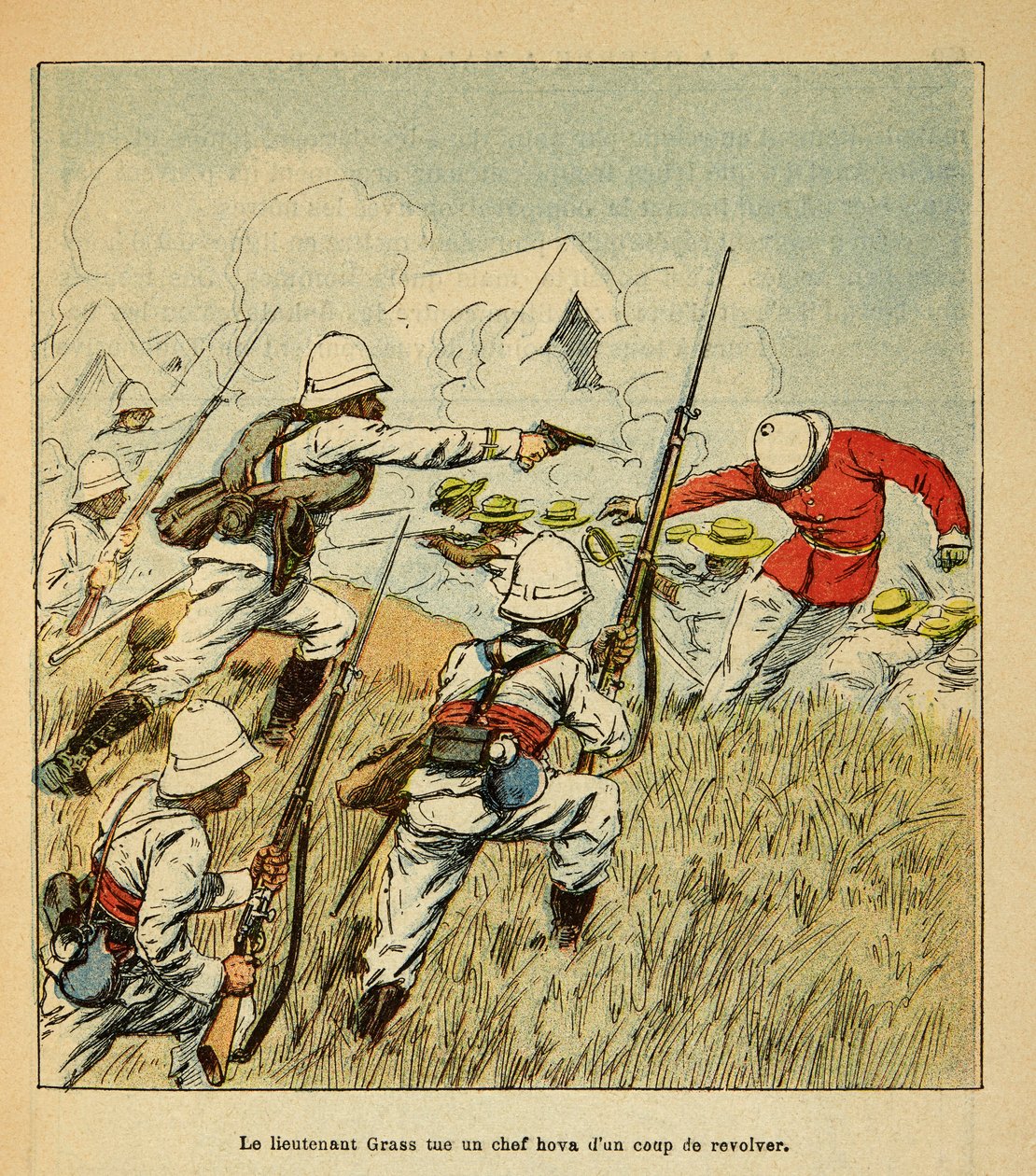Wojna na Madagaskarze – anegdotyczna historia francuskich ekspedycji z lat 1885-1895 Henri Galli dit Galllichet (1854-1922), ilustracja Louis Bombled (1862-1927): Kolekcja prywatna autorstwa Louis Charles Bombled