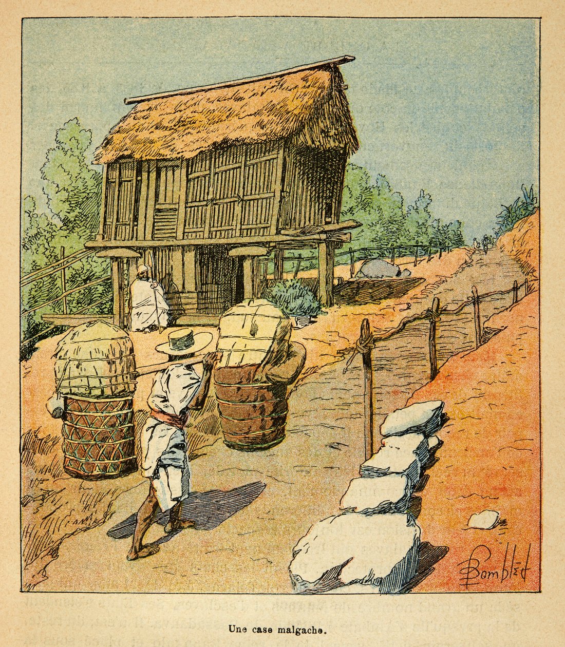 Wojna na Madagaskarze – anegdotyczna historia francuskich ekspedycji z lat 1885-1895 Henri Galli dit Galllichet (1854-1922), zilustrowana przez Louisa Bombleda (1862-1927): przypadek malgaski w XIX wieku, kolekcja prywatna autorstwa Louis Charles Bombled