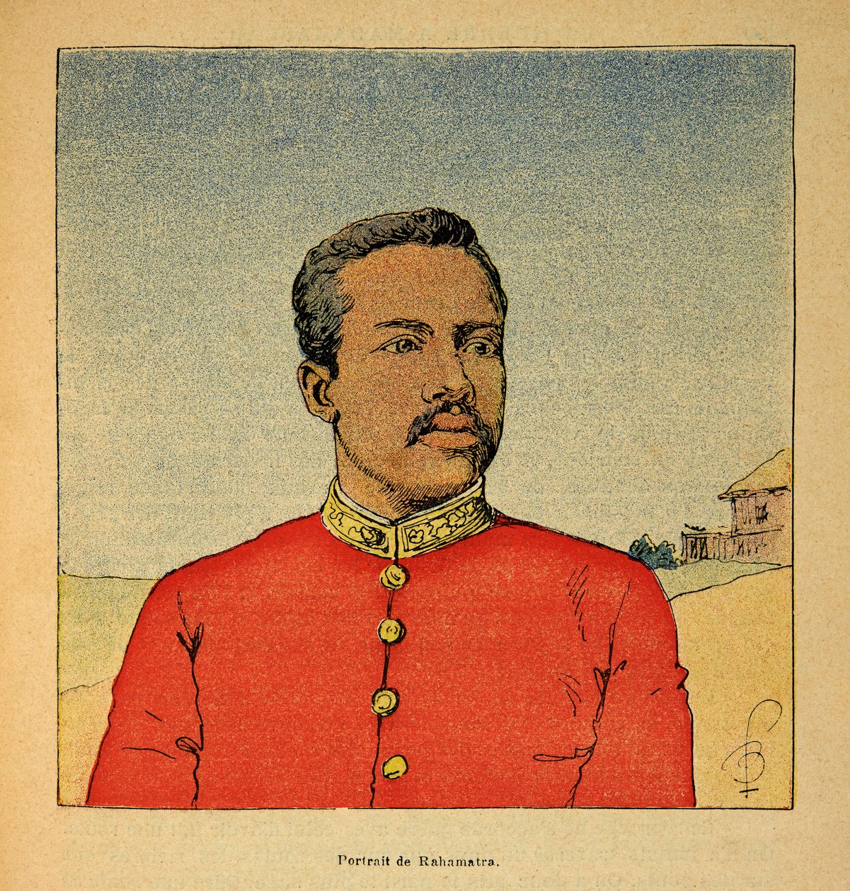 Wojna na Madagaskarze – anegdotyczna historia francuskich ekspedycji z lat 1885-1895 Henri Galli dit Galllichet (1854-1922), ilustracja Louis Bombled (1862-1927): Portret księcia Ramahatry, kolekcja prywatna autorstwa Louis Charles Bombled