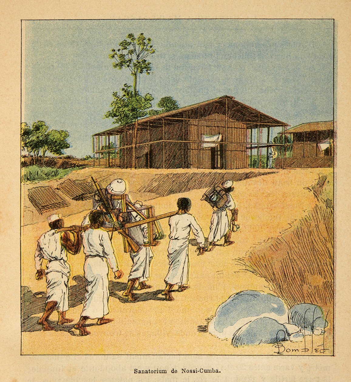 Wojna na Madagaskarze – anegdotyczna historia francuskich ekspedycji z lat 1885-1895 Henri Galli dit Galllichet (1854-1922), zilustrowana przez Louisa Bombleda (1862-1927): sanatorium w Nossi-Cumba w XIX wieku, kolekcja częściowa autorstwa Louis Charles Bombled