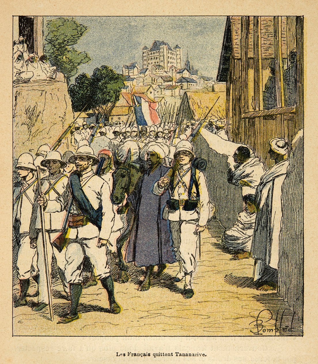 Wojna na Madagaskarze – anegdotyczna historia francuskich ekspedycji z lat 1885-1895 Henri Galli dit Galllichet (1854-1922), ilustracja Louis Bombled (1862-1927): Kolekcja prywatna autorstwa Louis Charles Bombled