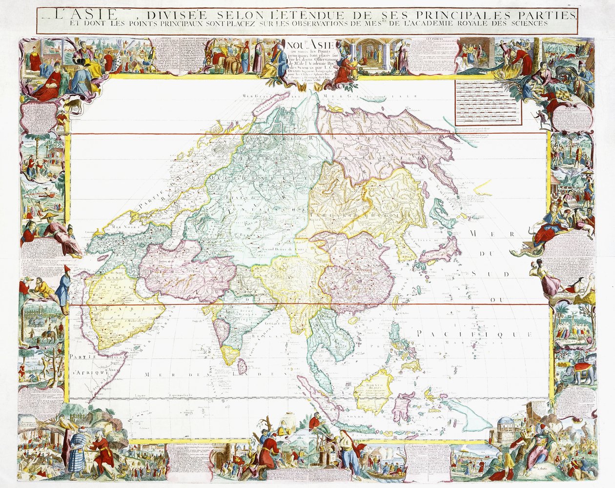 Mapa Azji, 1786 autorstwa Louis Charles Desnos