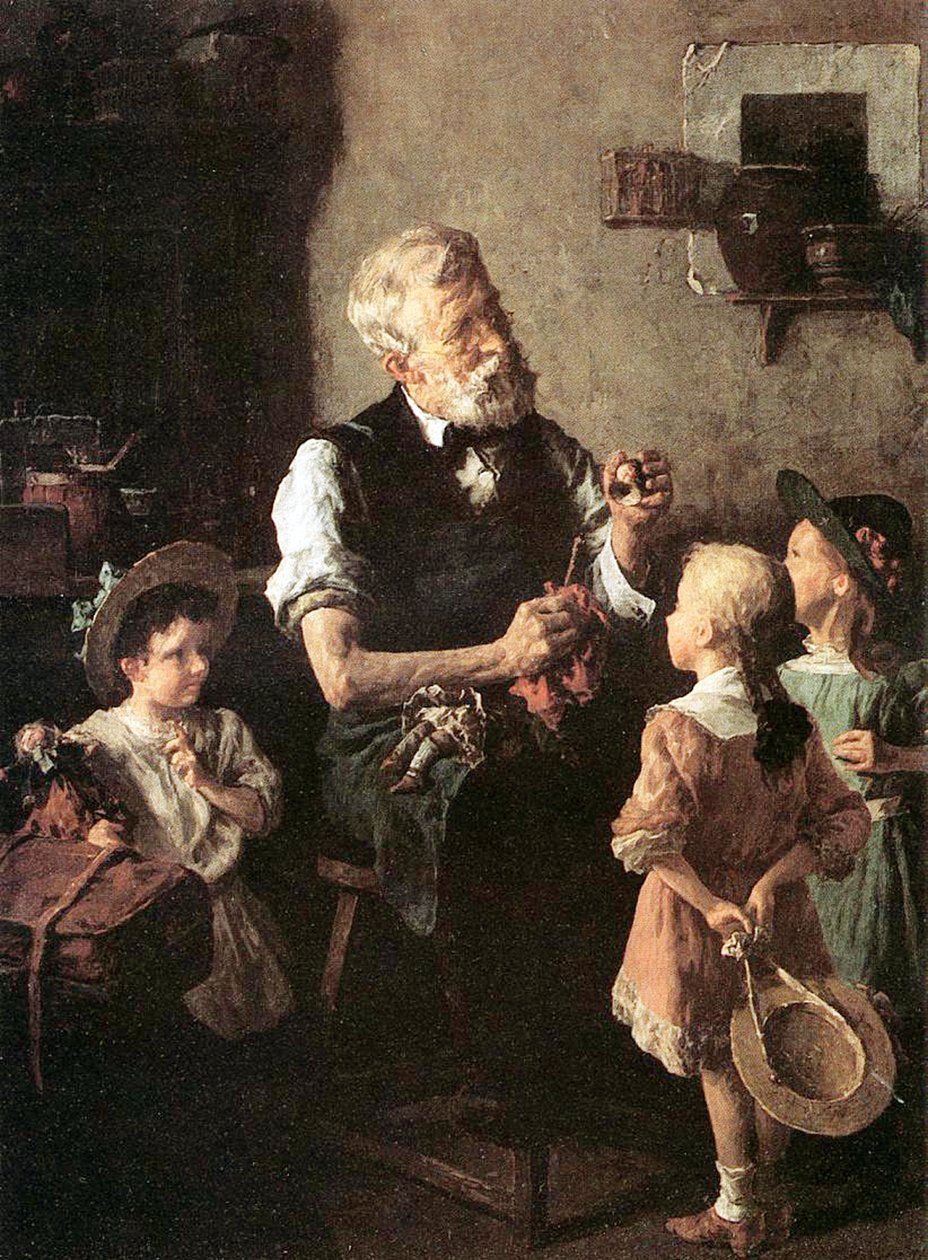 Klinika lalek (olej na płótnie) autorstwa Louis Charles Moeller