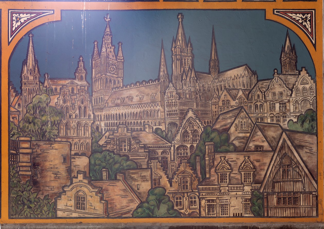 Budynek dworca kolejowego (Sint-Pietersstation). Wnętrze. 1912. Hol wejściowy. autorstwa Louis Cloquet