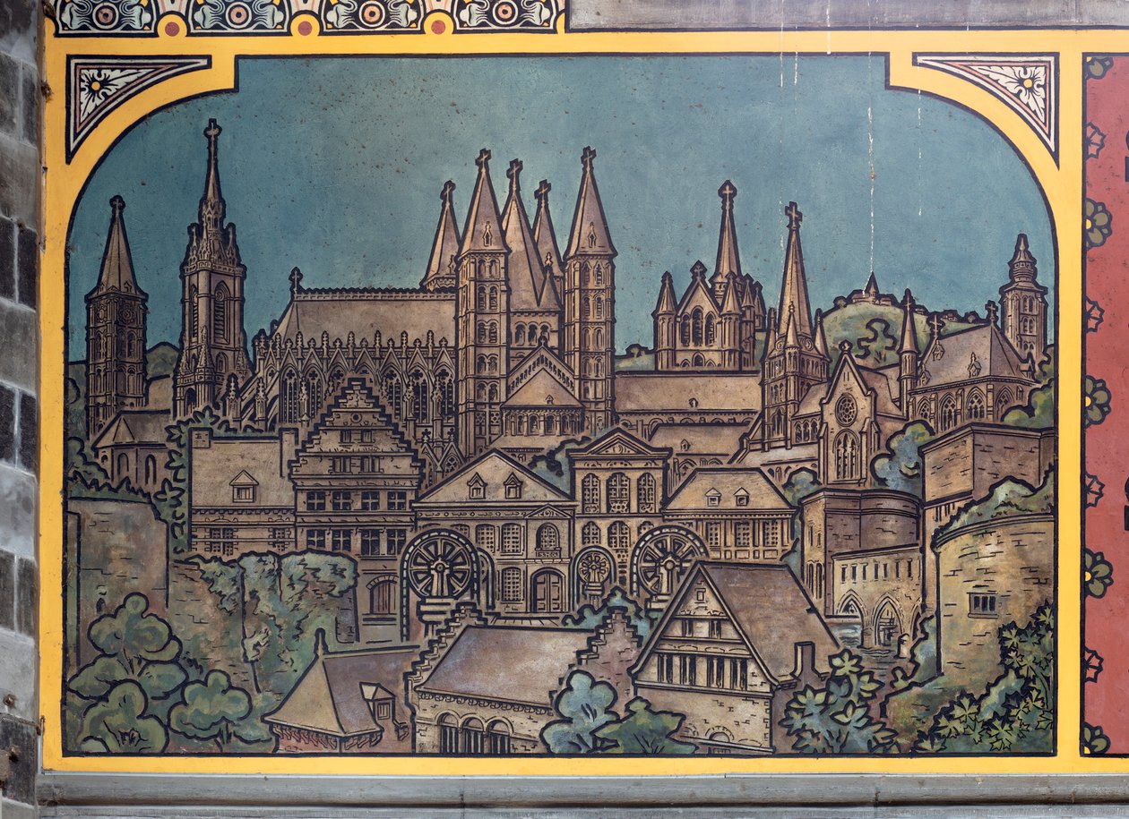 Budynek dworca kolejowego (Sint-Pietersstation). Wnętrze. 1912. Hol wejściowy. autorstwa Louis Cloquet