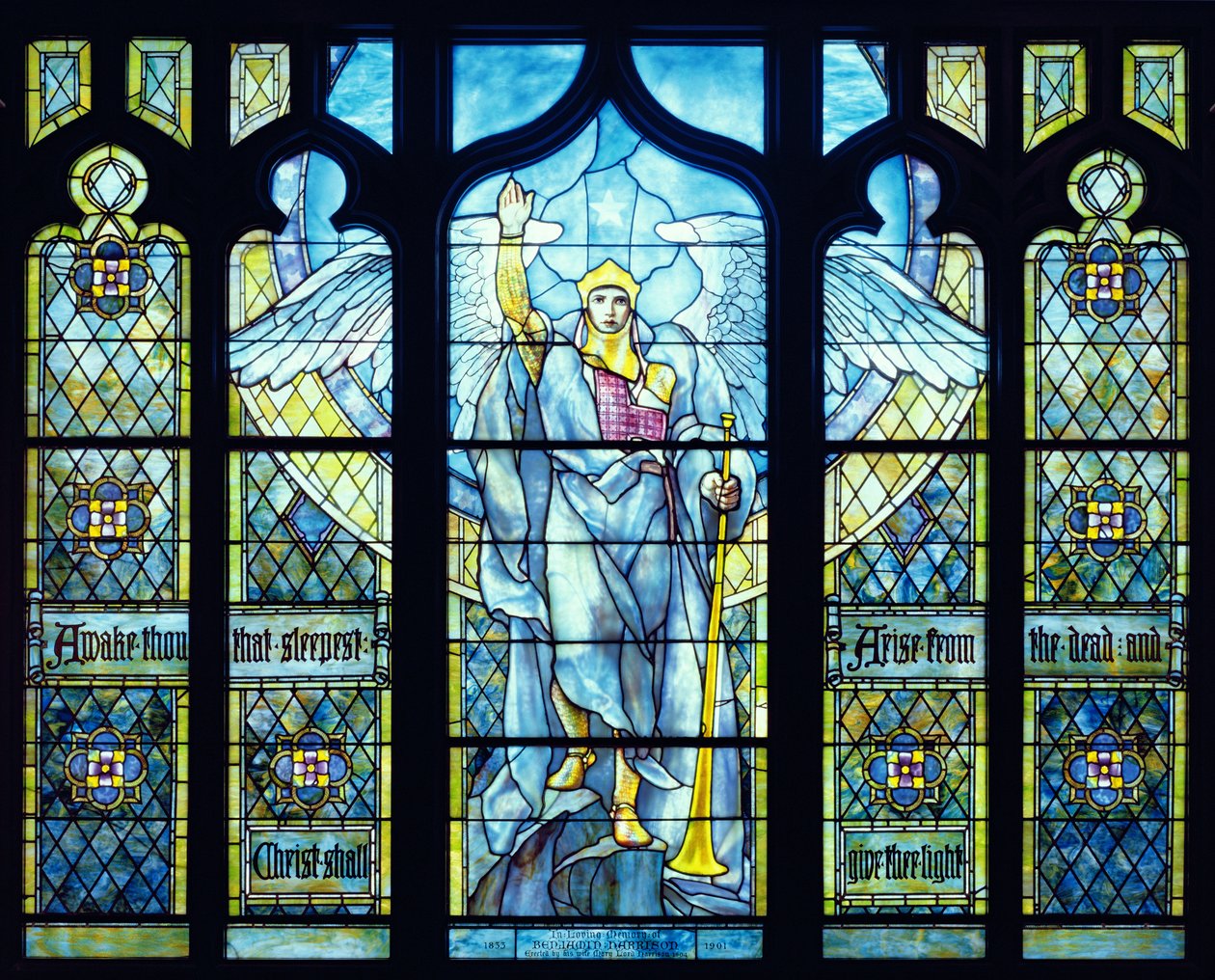 Anioł Zmartwychwstania Pańskiego 1904 (witraż) autorstwa Louis Comfort Tiffany