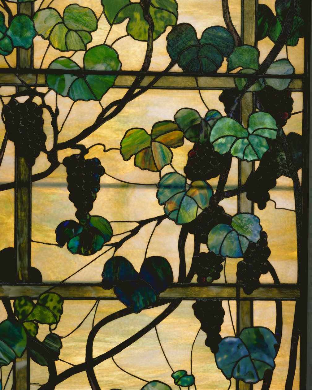 Panel Grapevine, ok. 1902-15 (szkło favrile ołowiowe) autorstwa Louis Comfort Tiffany