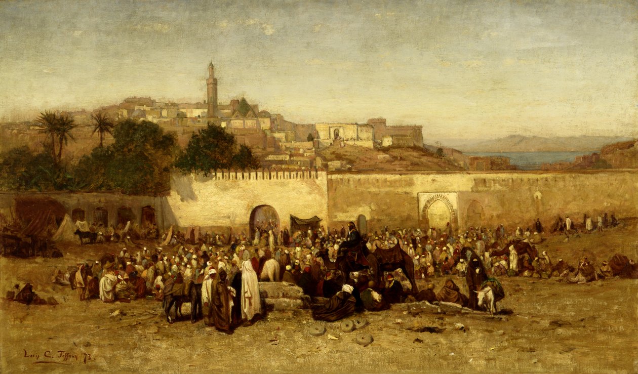 Dzień targowy za murami Tangeru, Maroko, 1873. autorstwa Louis Comfort Tiffany