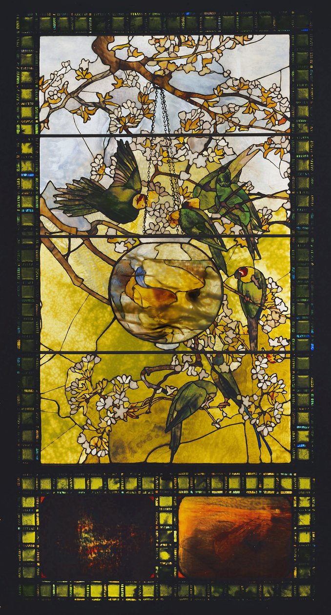 Papużki i Złota Rybka, ok. 1893 r. autorstwa Louis Comfort Tiffany
