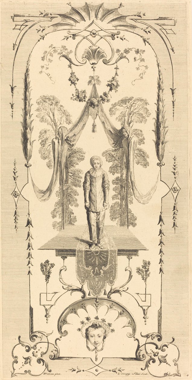 Gilles autorstwa Louis Crépy after Antoine Watteau