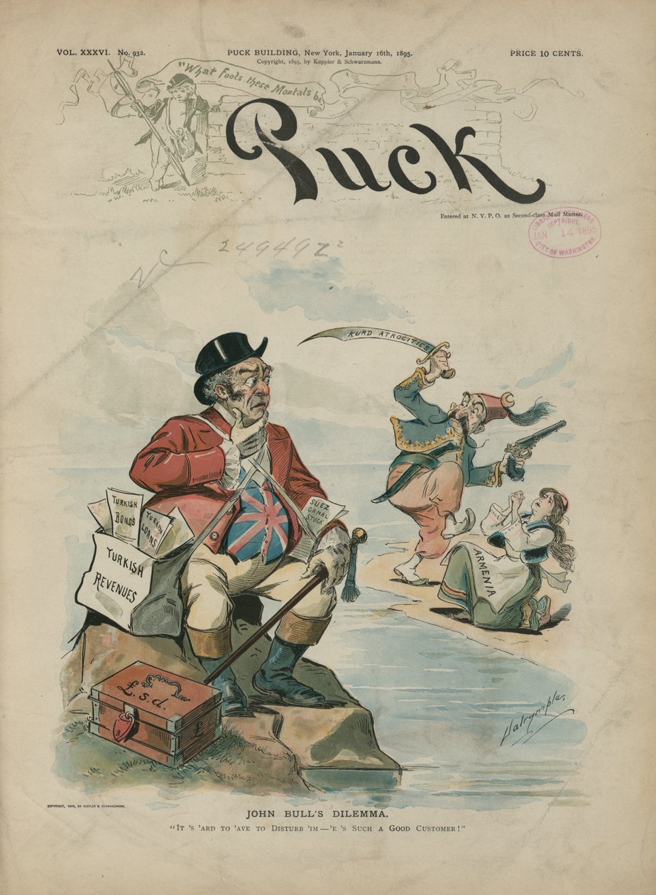 Dylemat Johna Bulla, Puck Magazine autorstwa Louis Dalrymple